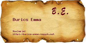 Burics Emma névjegykártya